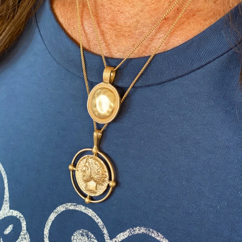 GP Layered Double Coin Necklace - Picture 1 of 3